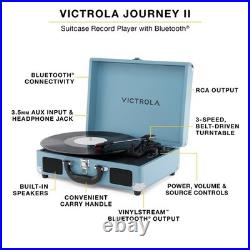 Bluetooth Suitcase Record Player 3-Speed Turntable, Built-in Speakers, RCA & H