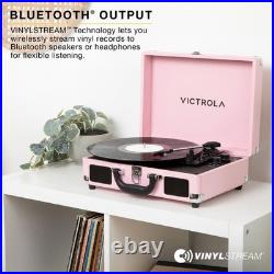 Bluetooth Suitcase Record Player 3-Speed Turntable, Built-in Speakers, RCA & H