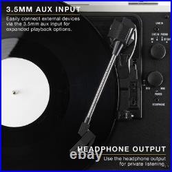 Bluetooth Suitcase Record Player 3-Speed Turntable, Built-in Speakers, RCA & H