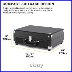 Bluetooth Suitcase Record Player 3-Speed Turntable, Built-in Speakers, RCA & H