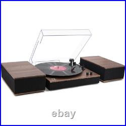 Bluetooth Turntable HiFi System, 3-Speed Vinyl Player with Speakers, Auto-Stop Bluetooth Turntable HiFi System, 3-Speed Vinyl Player with Speakers, Auto-Stop