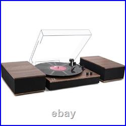 Bluetooth Turntable HiFi System, 3-Speed Vinyl Player with Speakers, Auto-Stop Bluetooth Turntable HiFi System, 3-Speed Vinyl Player with Speakers, Auto-Stop