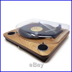 Bluetooth USB Turntable Vintage Record Player Vinyl-to MP3 Nature Wood 3-Speed