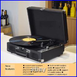 Bluetooth Vinyl Record Player Phonograph for Living Room, Gift & Retro Speaker