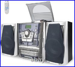 Bluetooth Vinyl Stereo Record Player, 3-Speed Stereo Turntable CD Player Music S