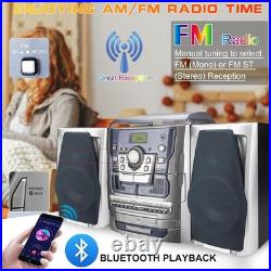 Bluetooth Vinyl Stereo Record Player, 3-Speed Stereo Turntable CD Player Music S