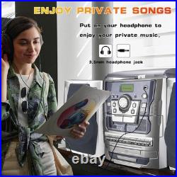 Bluetooth Vinyl Stereo Record Player, 3-Speed Stereo Turntable CD Player Music S