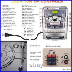 Bluetooth Vinyl Stereo Record Player, 3-Speed Stereo Turntable CD Player Music S