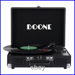 Boone Excursion 3-Speed Suitcase Turntable Vinyl Record Player Built-in Speakers