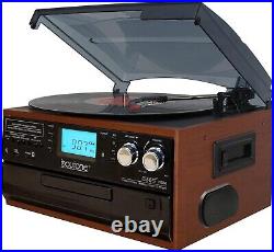 Boytone BT-22MS, Bluetooth Record Player Turntable, AM/FM, Cassette, CD Player