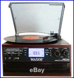 Boytone BT-22M, Bluetooth Record Player Turntable, AM/FM, Cassette, CD Player