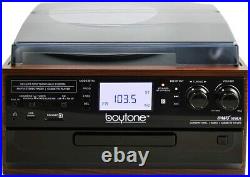 Boytone BT-22M Bluetooth Record Player Turntable AM/FM Radio Cassette CD