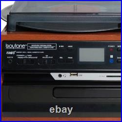Boytone BT-24MB Bluetooth Classic Record Player Turntable with CD USB SD AM/FM