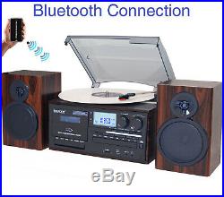 Boytone BT-28MB 3-Speed Bluetooth Turntable, Record Player, CD, cassette, AM, FM