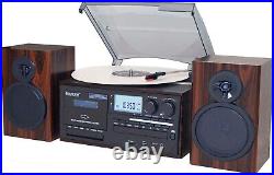 Boytone BT-28MB Stereo Bluetooth Turntable, Record Player, CD, Cassette, AM FM