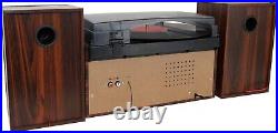 Boytone BT-28MB Stereo Bluetooth Turntable, Record Player, CD, Cassette, AM FM