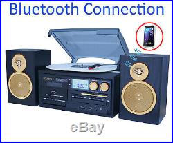 Boytone BT-28SPG 3-Speed Bluetooth Turntable, Record Player, CD, cassette, AM, FM