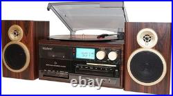 Boytone BT-28SPM Bluetooth Classic Record Player Turntable System AM/FM Radio US