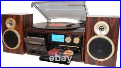 Boytone BT-28SPM Bluetooth Classic Record Player Turntable System AM/FM Radio US