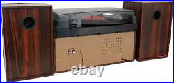 Boytone BT-28SPM, Bluetooth Classic Style Record Player Turntable with AM/FM