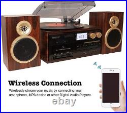 Boytone BT-28SPM Bluetooth Classic Style Record Player Turntable with CD AM/FM Boytone BT-28SPM Bluetooth Classic Style Record Player Turntable with CD AM/FM