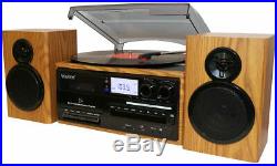 Boytone BT-28SPW 3-Speed Bluetooth Turntable Record Player CD Cassette AM FM USB