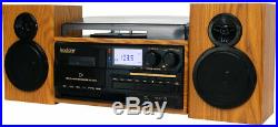 Boytone BT-28SPW 3-Speed Bluetooth Turntable Record Player CD Cassette AM FM USB