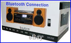 Boytone BT-28SPW 3-Speed Bluetooth Turntable, Record Player, CD, cassette, AM, FM
