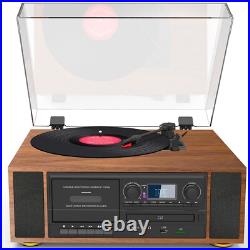 Boytone BT-38SM Bluetooth Classic Turntable Record Player System, AM/FM Radio