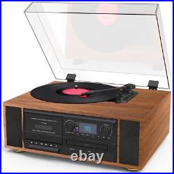 Boytone BT-38SM Bluetooth Classic Turntable Record Player System, AM/FM Radio