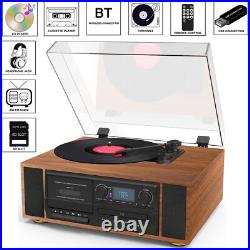 Boytone BT-38SM Bluetooth Classic Turntable Record Player System, AM/FM Radio