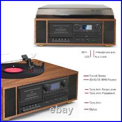 Boytone BT-38SM Bluetooth Classic Turntable Record Player System, AM/FM Radio