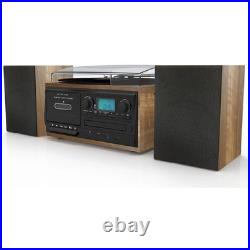 Boytone BT-58W, Bluetooth Classic Style Record Player Turntable AM/FM, CD Player