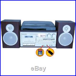 Boytone Calssic Style Record Player Turntable + Bluetooth Headphones Bundle