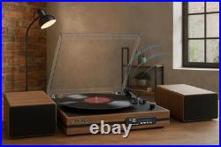 Boytone Vinyl Record Player with Dual Stereo Bookshelf Speakers Vintage Turntabl