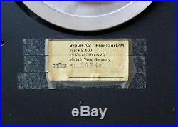 Braun PS 500 Turntable, 60hz / 120v version, Dieter Rams designed, Record Player