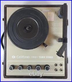 CALIFONE 1130K Stereo Turntable Record Player with Dual Speaker Tested & Working