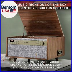 Century 6-In-1 Vinyl Record Player & Music Center 3-Speed Turntable, CD & Cass