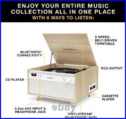 Century 6-in-1 Bluetooth Record Player in Walnut Timeless Home Entertainment