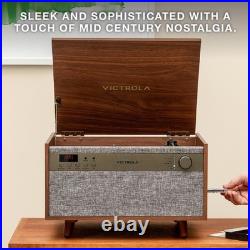 Century 6-in-1 Bluetooth Record Player in Walnut Timeless Home Entertainment