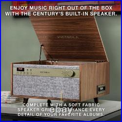 Century 6-in-1 Bluetooth Record Player in Walnut Timeless Home Entertainment
