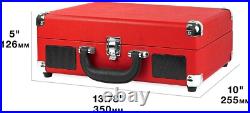 Classic Bluetooth Suitcase Record Player 3-Speed Turntable, Built-in Speakers Classic Bluetooth Suitcase Record Player 3-Speed Turntable, Built-in Speakers