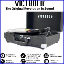 Classic Bluetooth Suitcase Record Player 3-Speed Turntable, Built-in Speakers Classic Bluetooth Suitcase Record Player 3-Speed Turntable, Built-in Speakers