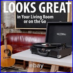 Classic Bluetooth Suitcase Record Player 3-Speed Turntable, Built-in Speakers Classic Bluetooth Suitcase Record Player 3-Speed Turntable, Built-in Speakers