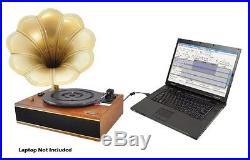 Classic Edison Style Horn Phonograph / Turntable Record Player PC Recording