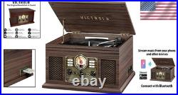 Classic Record Player 6-in-1 Bluetooth Multimedia Center