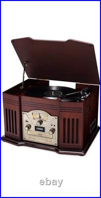 ClearClick All-in-One Turntable with Record Player CD Cassette Radio CD Aux USB BT