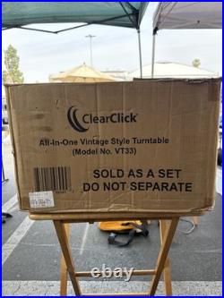 ClearClick All-in-One Turntable with Record Player CD Cassette Radio CD Aux USB BT