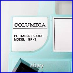 Columbia GP-3B GP-3 Skeleton Blue Portable Record Player Turntable tested Used