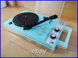 Columbia GP-3B Skeleton Blue Portable Record Player Tested Working Japan FedEx